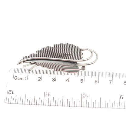 Danecraft 925 Sterling Silver Vintage Modernist Floral Oxidized Pin Brooch