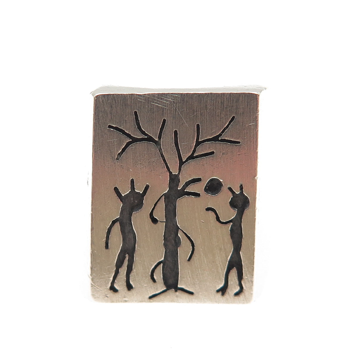 925 Sterling Vintage Mexico Adam & Eve Garden of Eden Modernist Ring Size 10.5