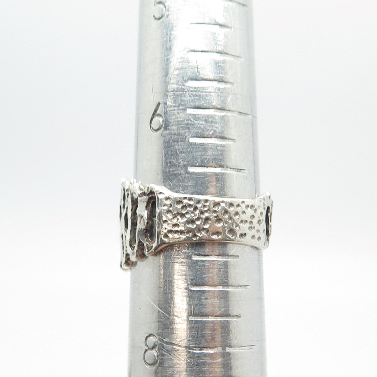 925 Sterling Silver Vintage Minos Mexico Open Bark of Tree Ring Size 7