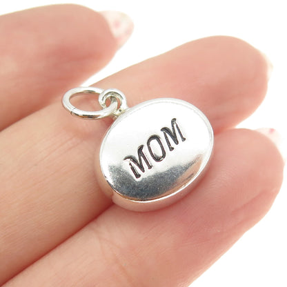 925 Sterling Silver Vintage "Mom" Tag Pendant