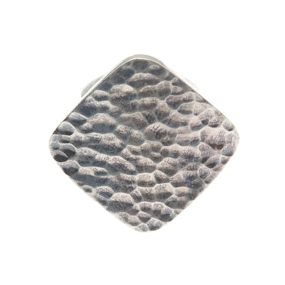 925 Sterling Silver Vintage Modernist Hammered Finish Oxidized Ring Size 6.5