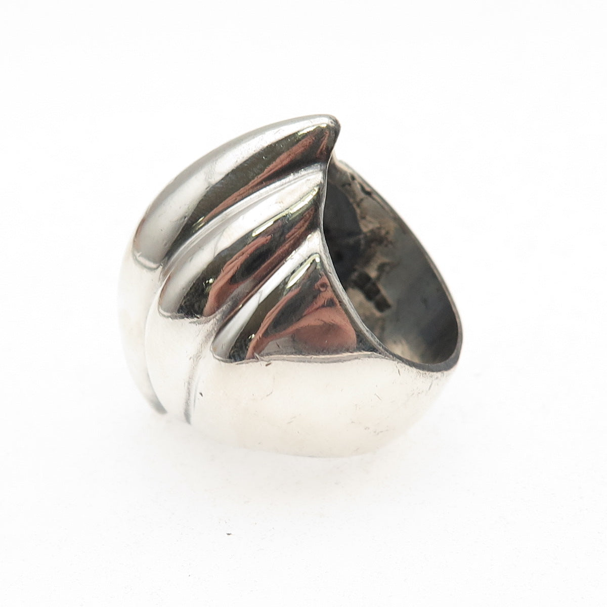 925 Sterling Silver Vintage Modernist Oxidized Ring Size 6.25