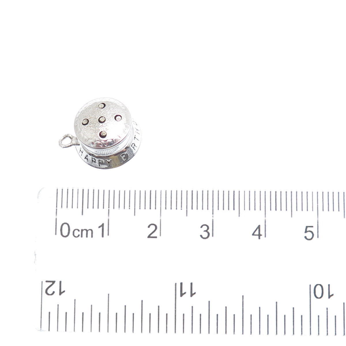 925 Sterling Silver Antique Happy Birthday To You Cake Minimalist Charm Pendant