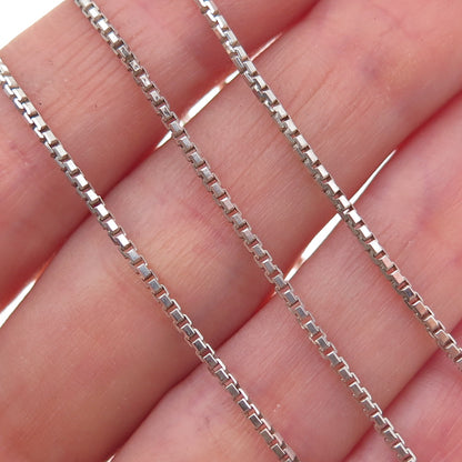 925 Sterling Silver Vintage Italy Round Box Chain Necklace 18"