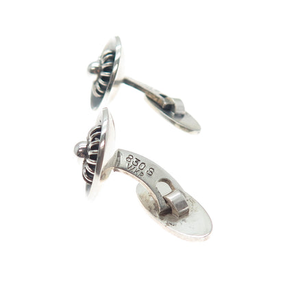 WILLY JACOB KROGMAR 830S Silver Vintage Denmark Cannetille Oxidized Cufflinks