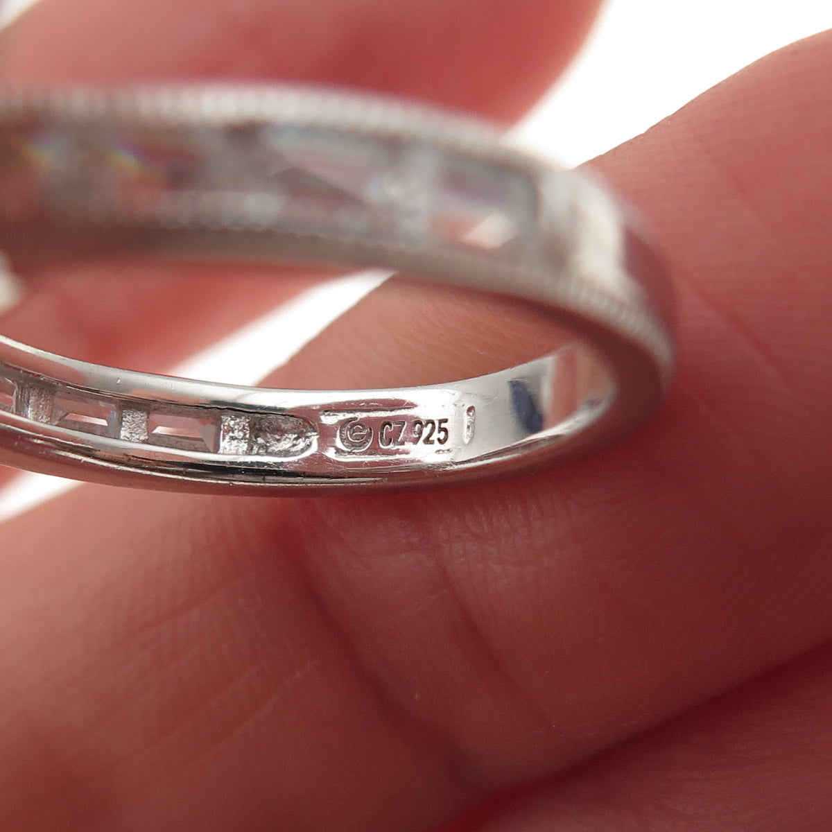 925 Sterling Silver Multi-Cut C Z Engagement Ring Size 6