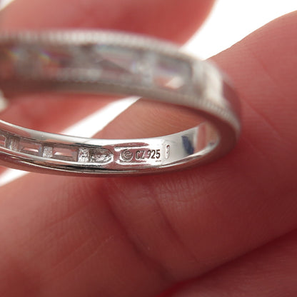 925 Sterling Silver Multi-Cut C Z Engagement Ring Size 6