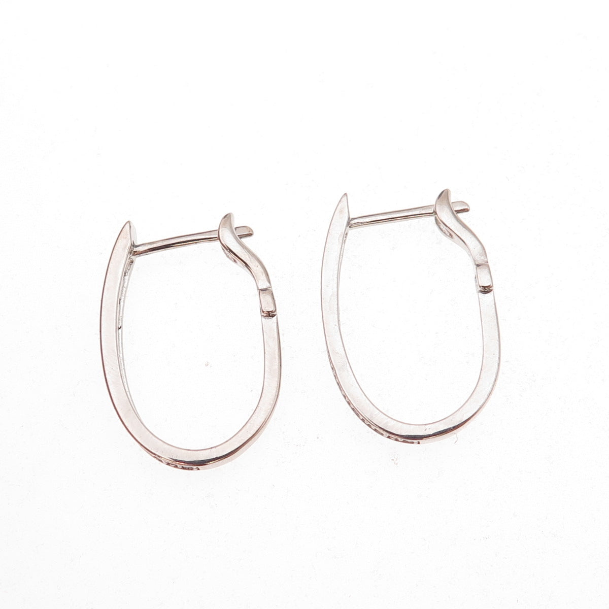 Han 925 Sterling Silver Round-Cut C Z Hoop Earrings