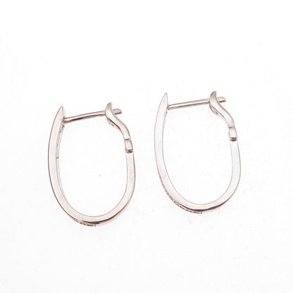 Han 925 Sterling Silver Round-Cut C Z Hoop Earrings