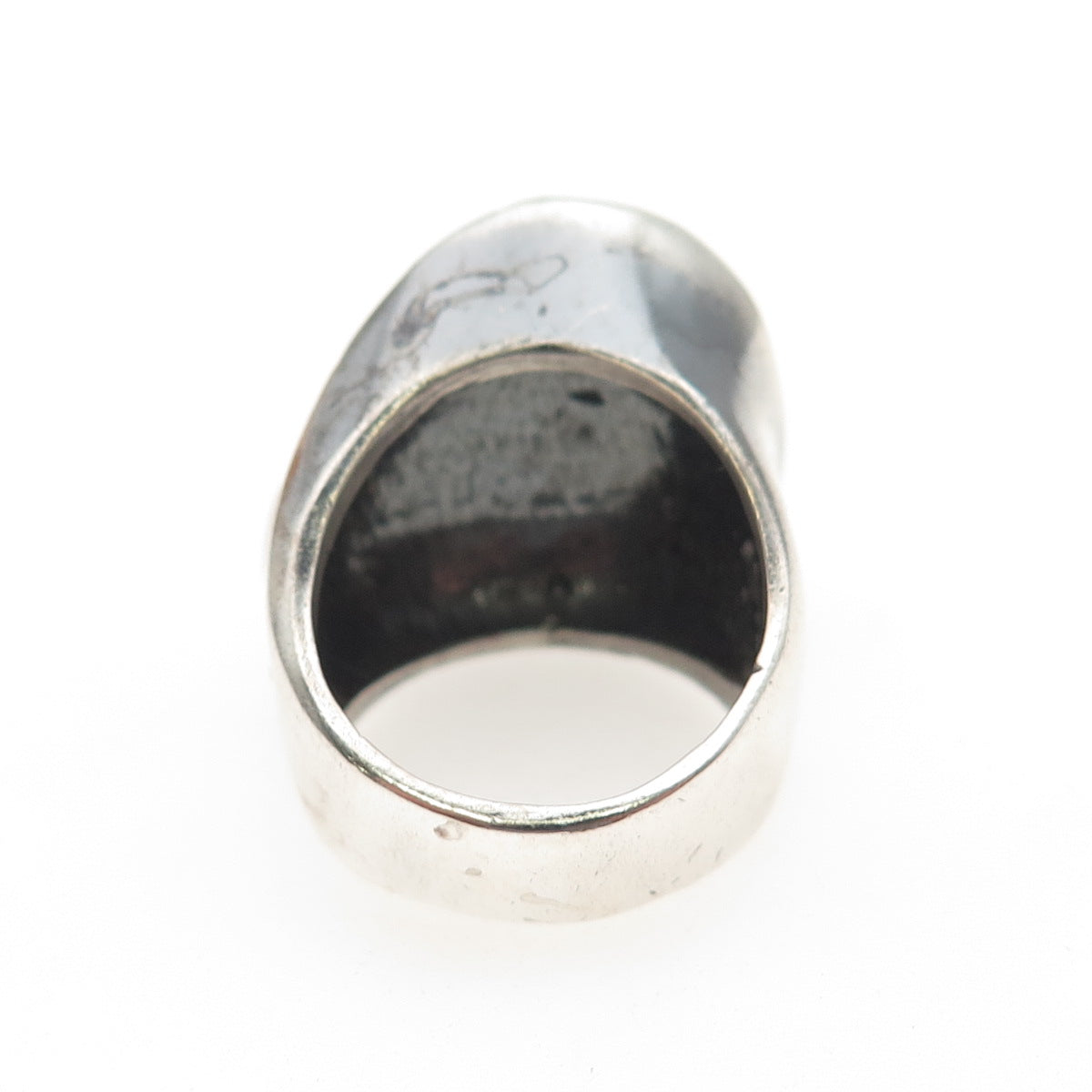 925 Sterling Silver Vintage AVM Mexico Modernist Oxidized Ring Size 6.5
