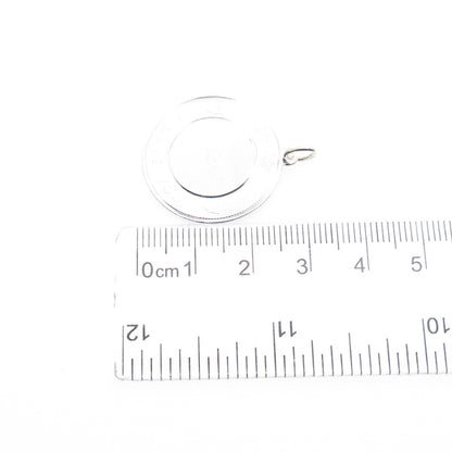 TOWN & COUNTRY Sterling Silver Vintage Engraved I Love You Vicky Charm Pendant