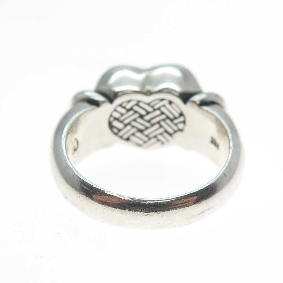 BRIGHTON 925 Sterling Silver Vintage Woven Heart Oxidized Ring Size 7.25