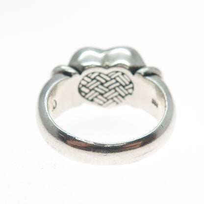 BRIGHTON 925 Sterling Silver Vintage Woven Heart Oxidized Ring Size 7.25