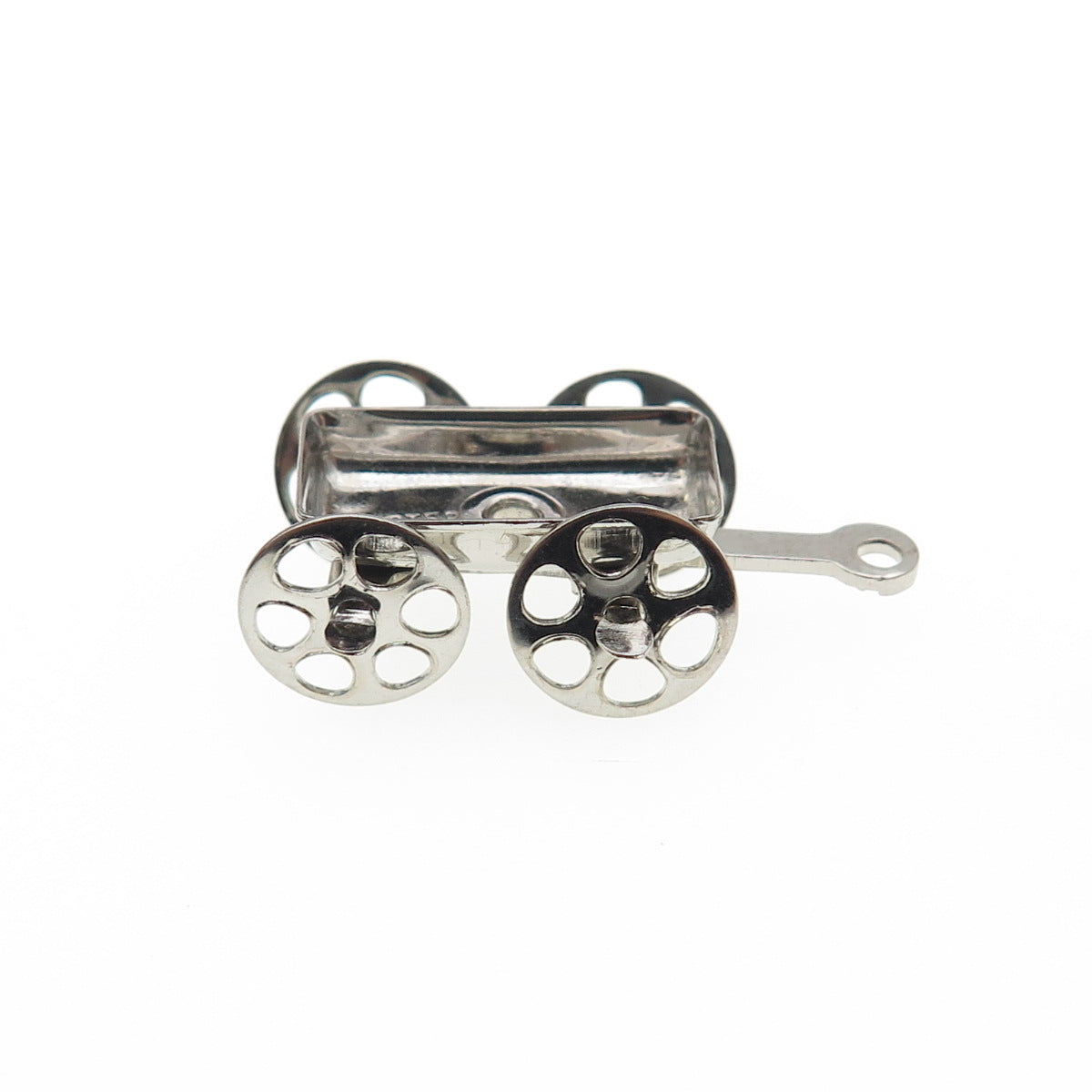 925 Sterling Silver Antique Art Deco Water Wagon Movable Mini 3D Charm Pendant