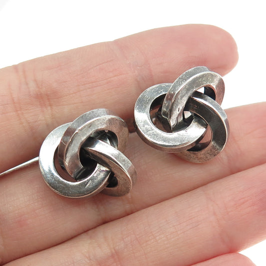 AARRE & KROGH 925 Sterling Silver Vintage Twisted Knot Modernist Cufflinks