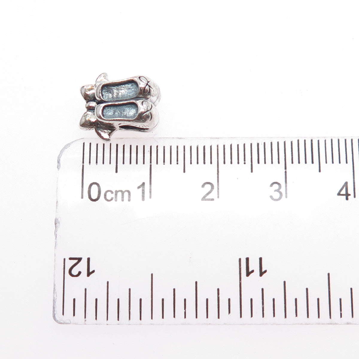 CHAMILIA 925 Sterling Silver Ballet Bow Shoes Slide Bead Charm