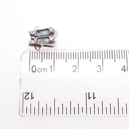 CHAMILIA 925 Sterling Silver Ballet Bow Shoes Slide Bead Charm