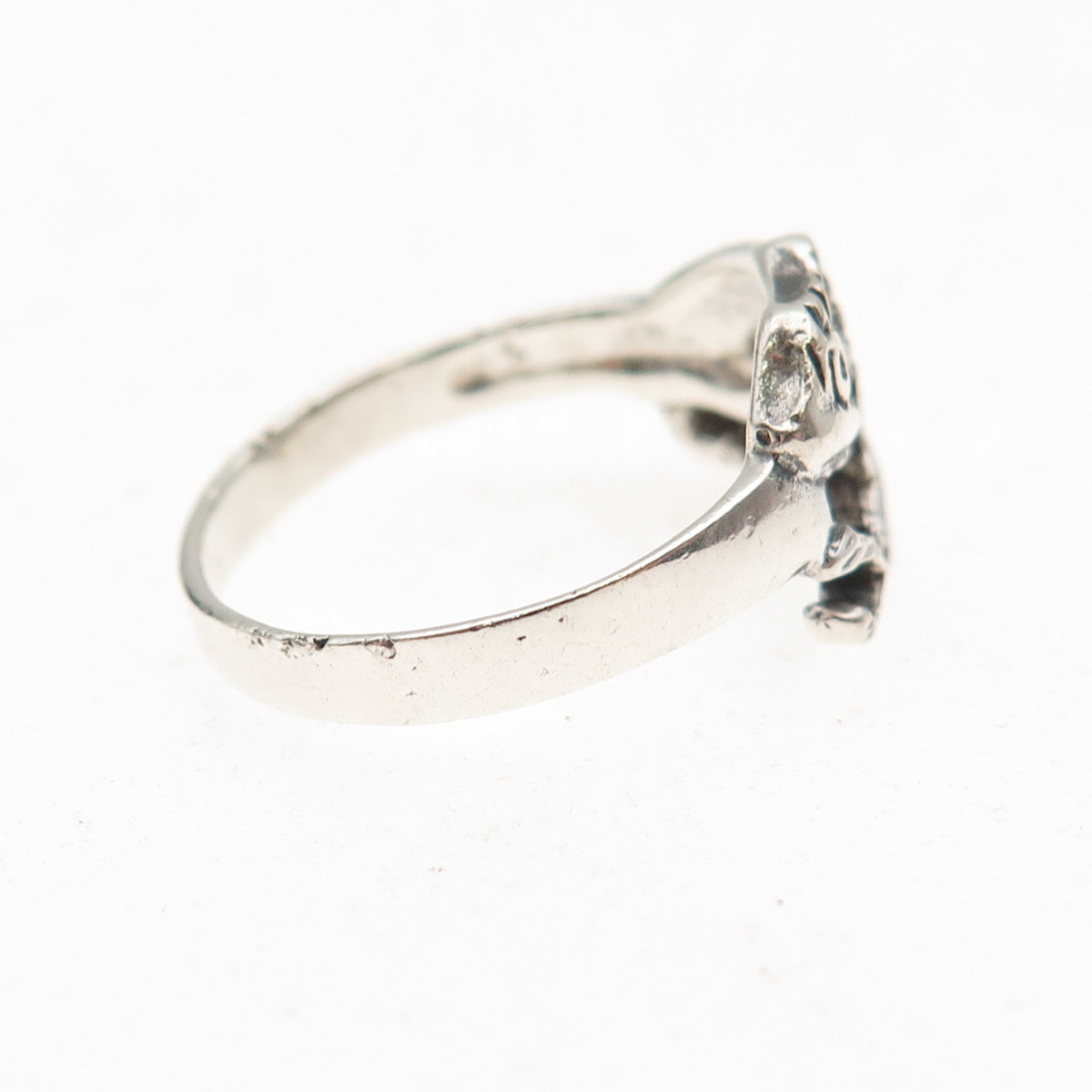925 Sterling Silver Vintage Chameleon Oxidized Ring Size 6.75