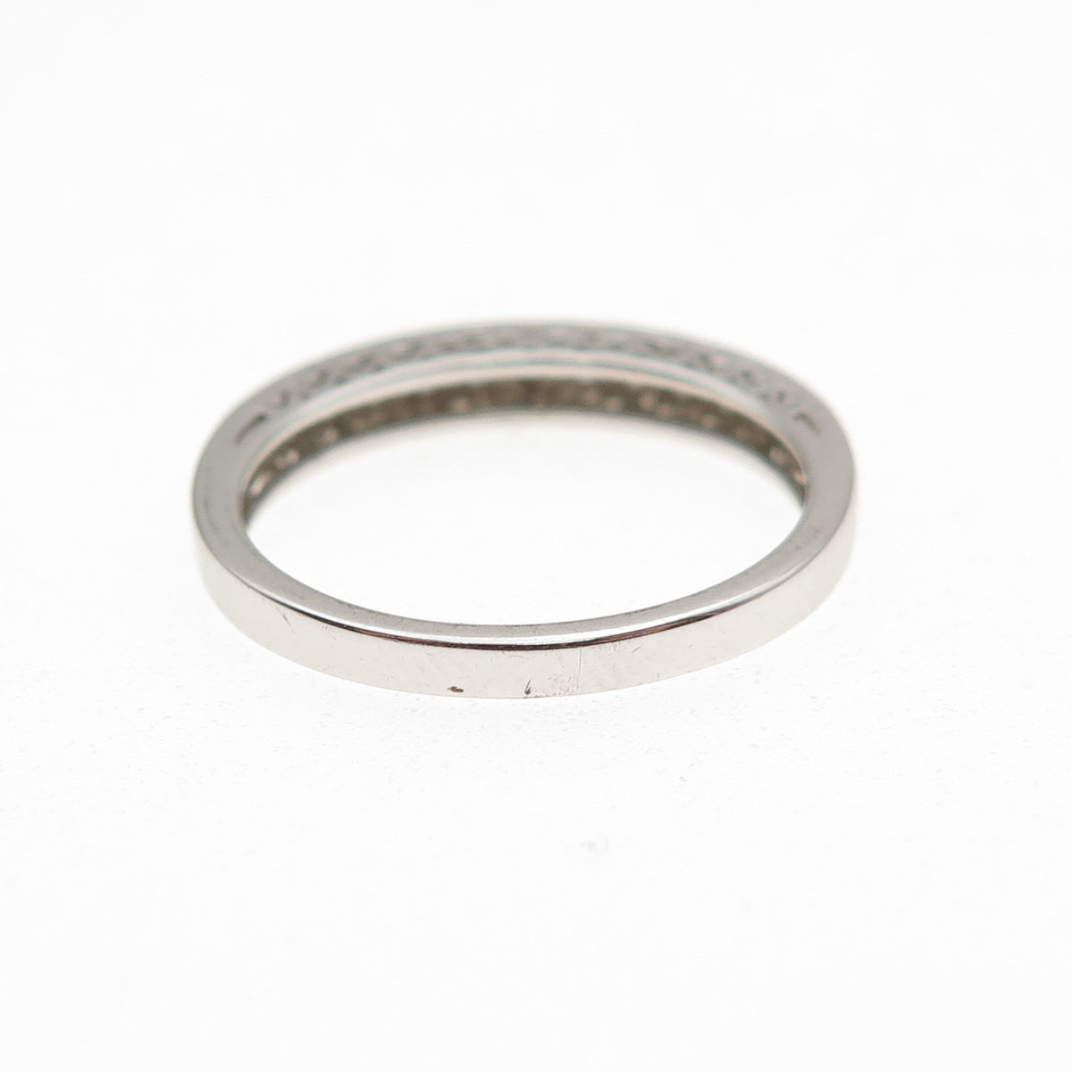 925 Sterling Silver Round-Cut C Z Half Eternity Band Ring Size 7.25