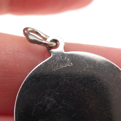 ELCO 925 Sterling Silver Vintage Engraved Happy Birthday Charm Pendant