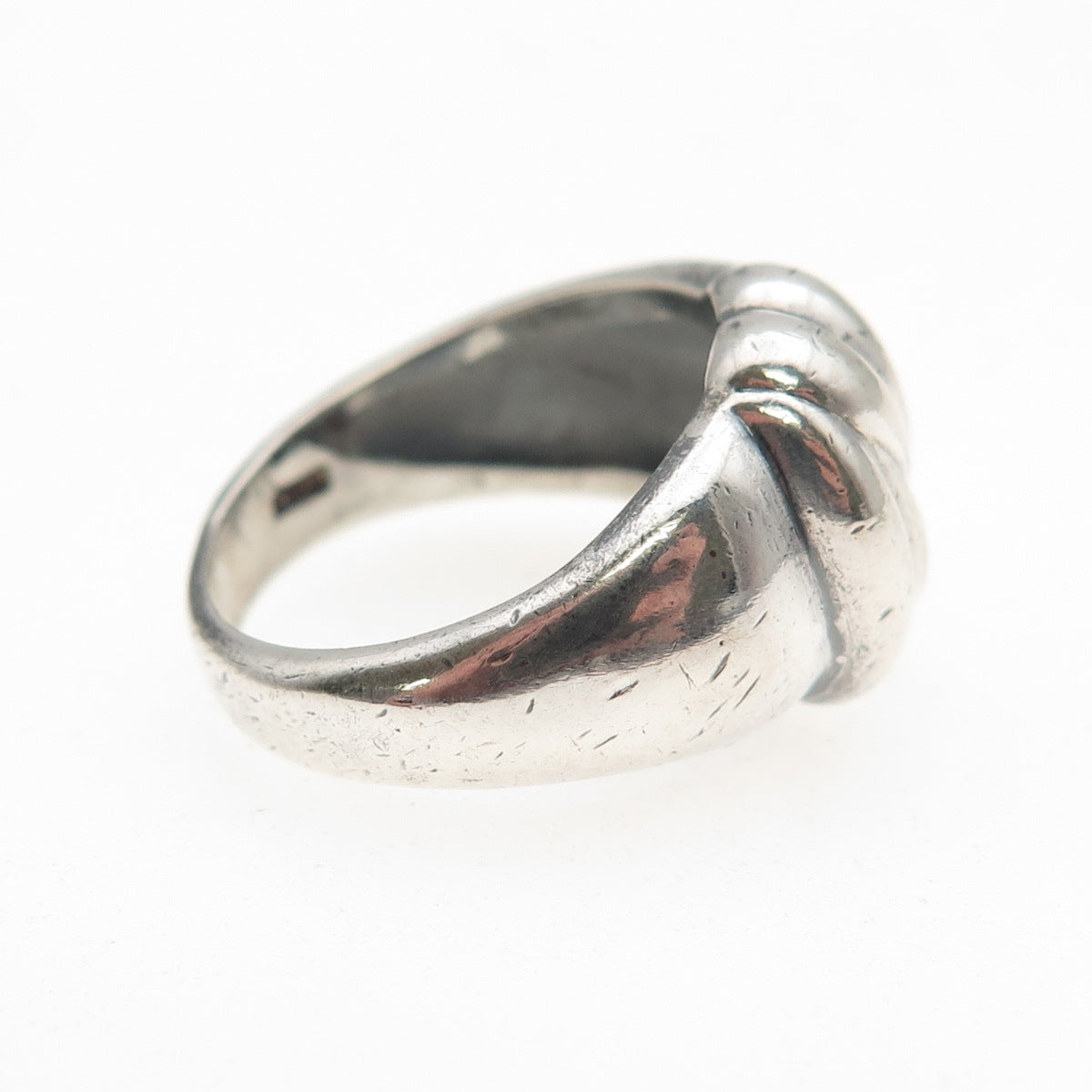 925 Sterling Silver Vintage Italy Modernist Oxidized Ring Size 6