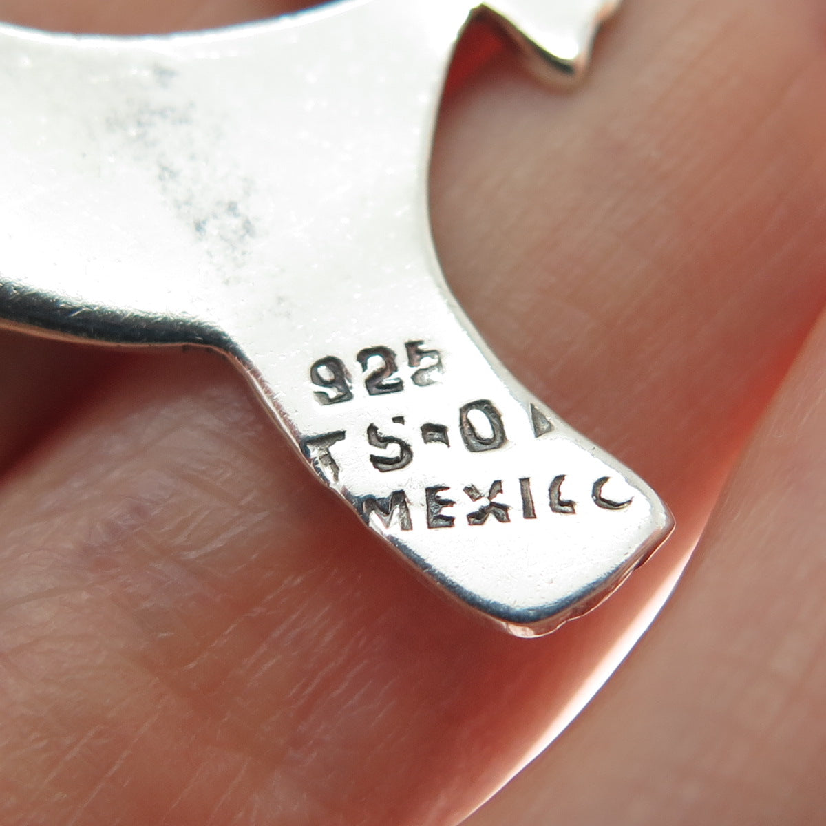 925 Sterling Silver Vintage Mexico Modernist Cat Oxidized Pin Brooch