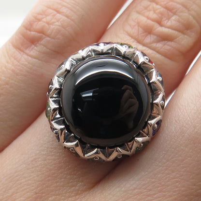 925 Sterling Silver Real Onyx Topaz Amethyst Citrine Peridot Garnet Ring Size 6