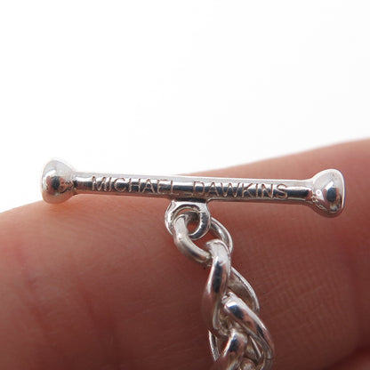 Michael Dawkins Sterling Silver Real MOP & Lemon Quartz Granulated Necklace 36"