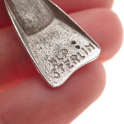 925 Sterling Silver Vintage HLP Scuba Diving Fin Oxidized Charm Pendant