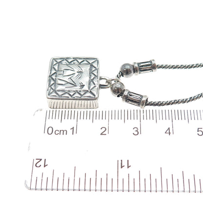 DIDAE 925 Sterling Silver Vintage Adam & Eve Twisted Rope Chain Necklace 16"