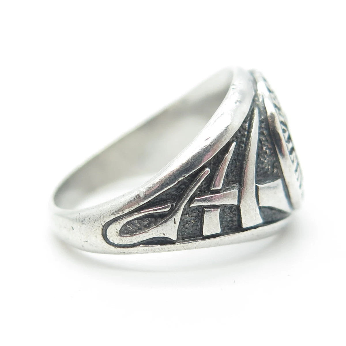 925 Sterling Silver Vintage 1973 Anniversary Month Signet Ring Size 7