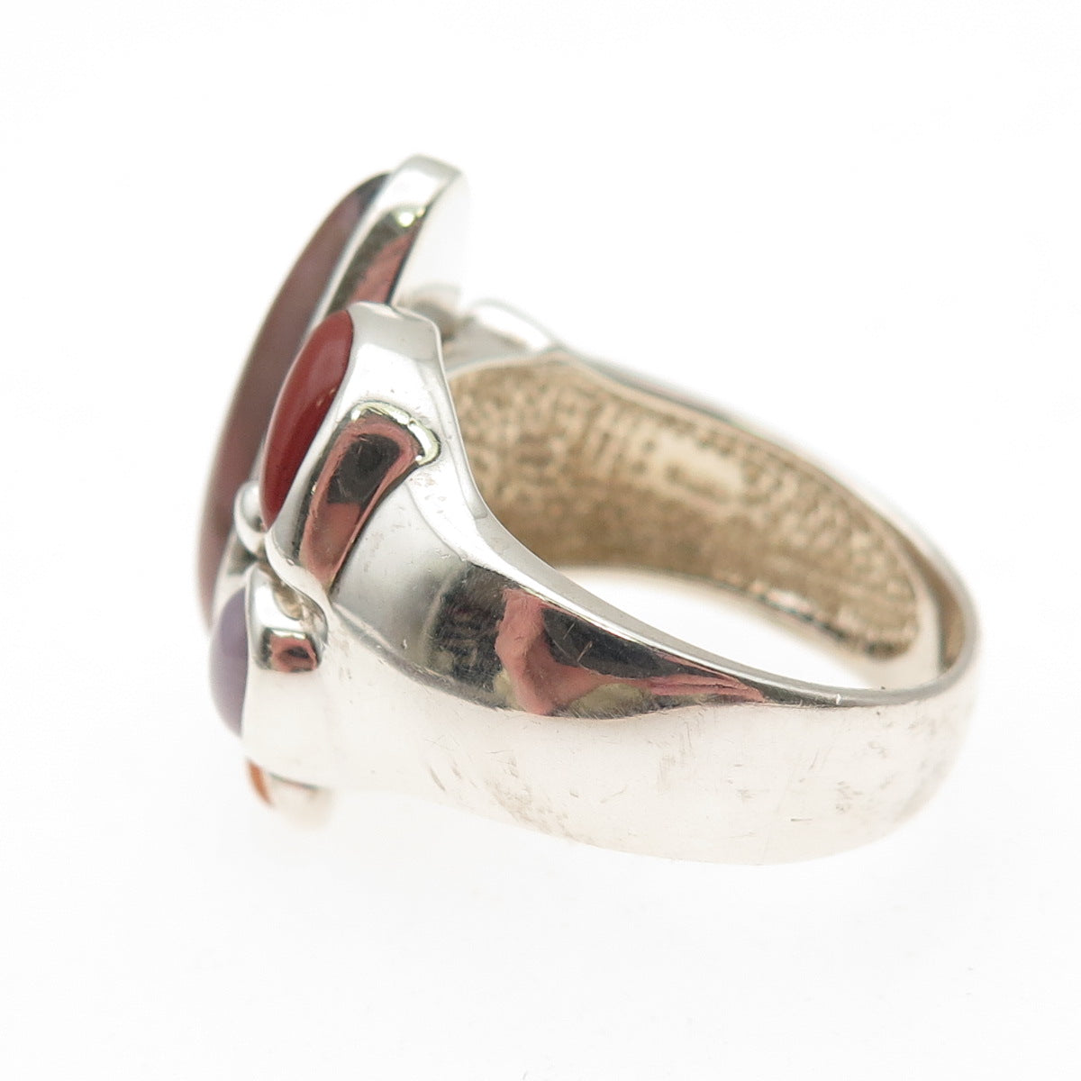 Whitney Kelly Sterling Silver Vintage Real Multi-Gem Modernist Ring Size 9.25