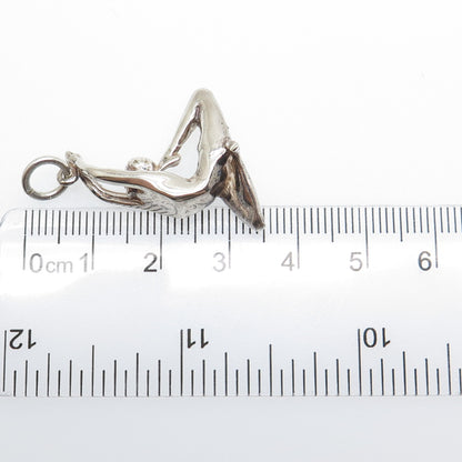 925 Sterling Silver Vintage Gymnastics Athlete 3D Charm Pendant