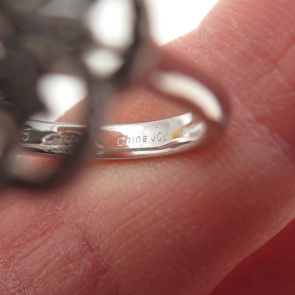 925 Sterling Silver Round & Tapered Baguette-Cut C Z Floral Ring Size 9