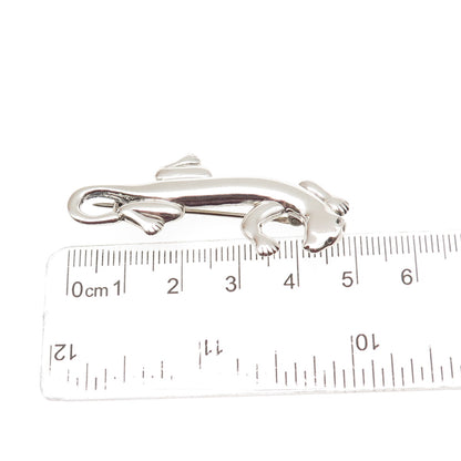 Marie Jennifer 925 Sterling Silver Vintage Modernist Panther Pin Brooch
