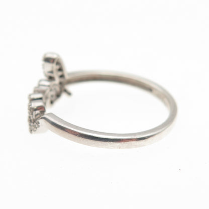 925 Sterling Silver Real Round-Cut Diamond Love Ring Size 7