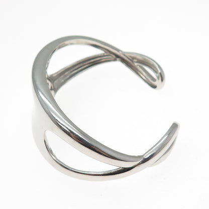 NAMBE 925 Sterling Silver Vintage Modernist Adjustable Cuff Bracelet 7.25"