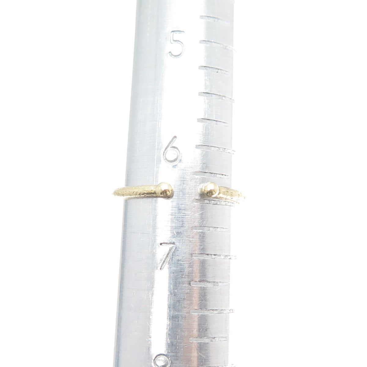 925 Sterling Gold Plated Champagne White Diamond Inlay Adjustable Ring Size 6.5