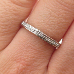 JANE SEYMOUR Sterling Silver Real Round-Cut Diamond Half Eternity Ring Size 6.75