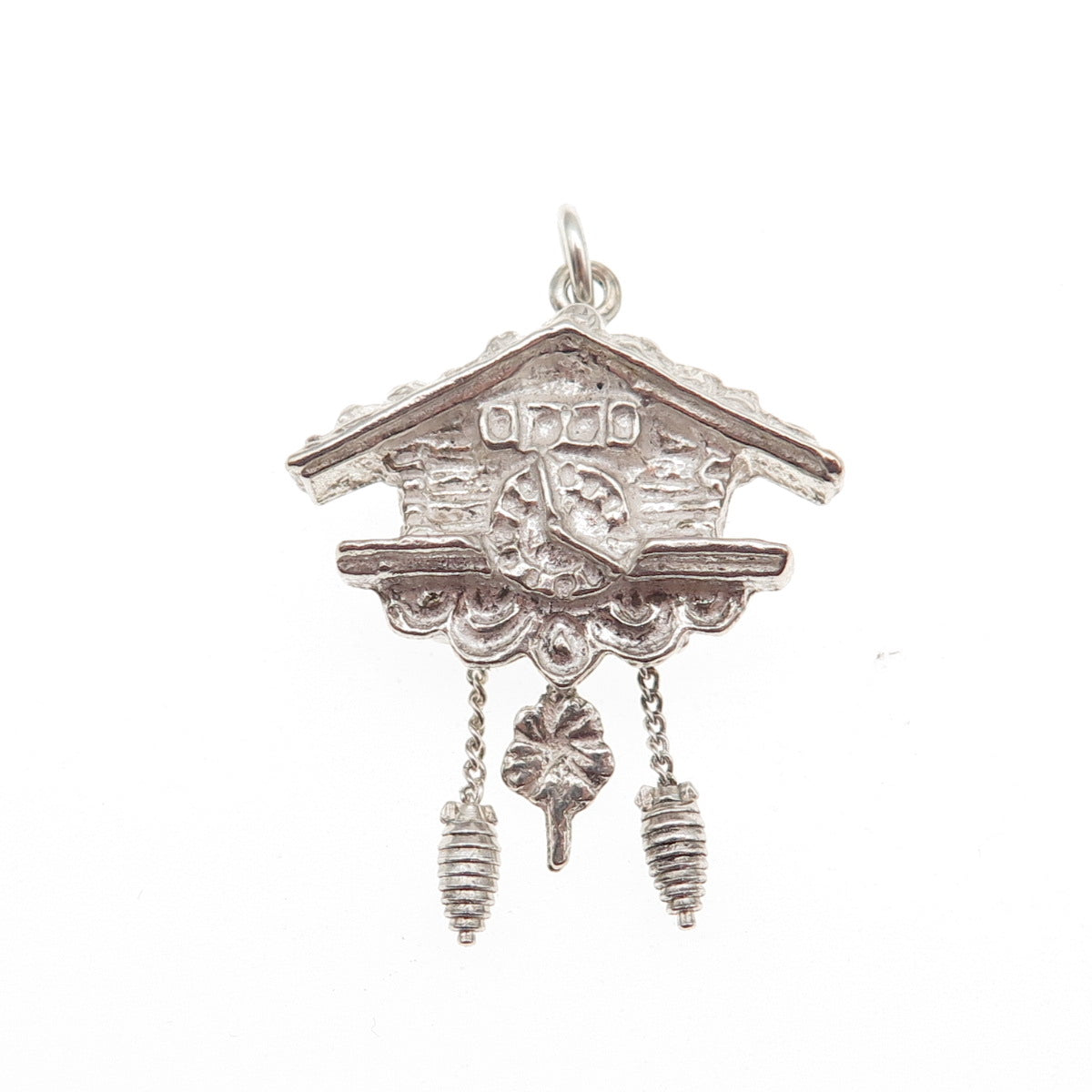 800 Silver Vintage European Cuckoo Clock Mini Charm Pendant