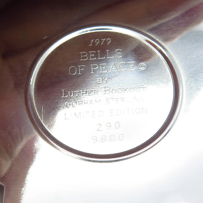 925 Sterling Silver Vintage Gorham Bells of Peace by Luther Bookout Ornament