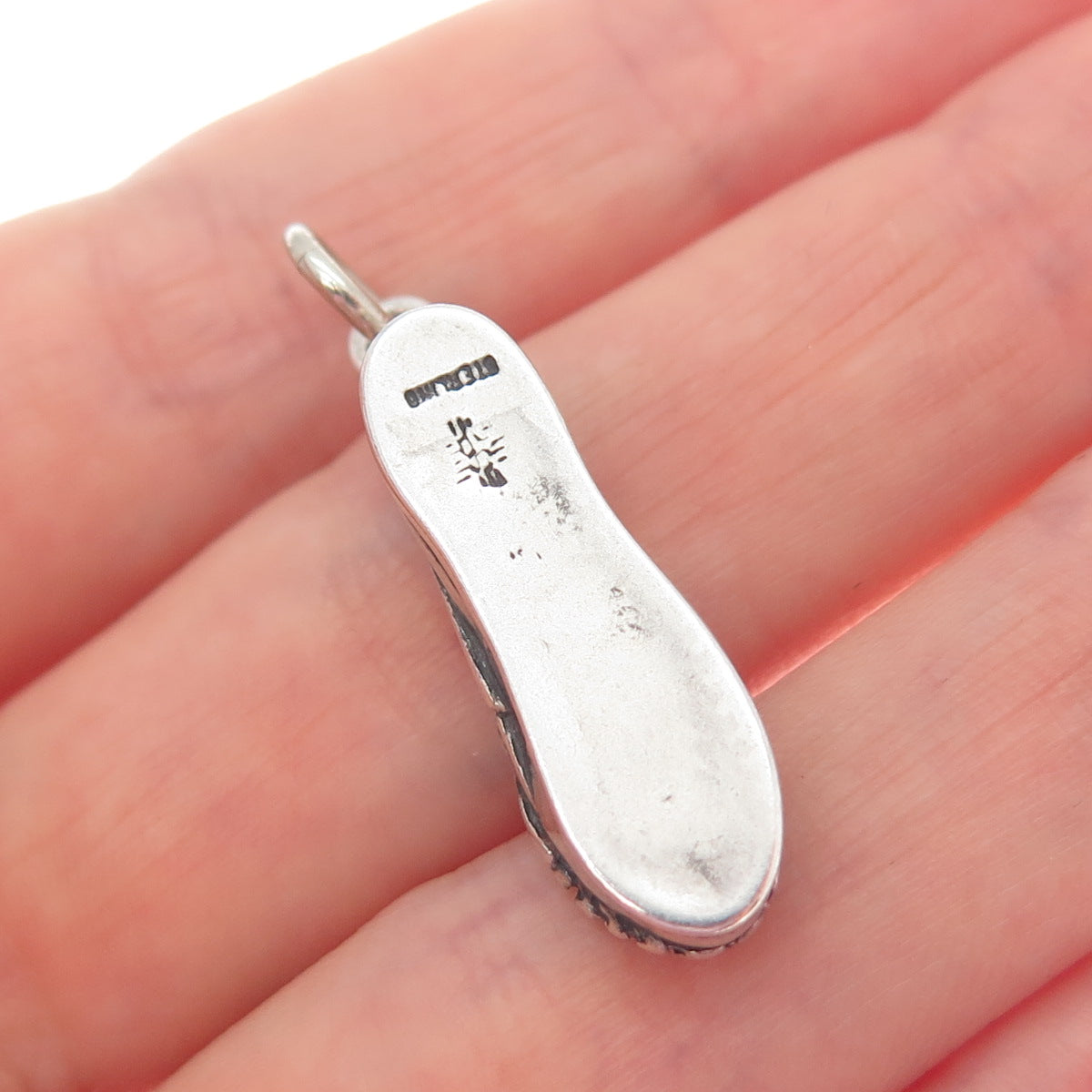 SUNWEST 925 Sterling Silver Vintage Ladies Shoe Oxidized Charm Pendant