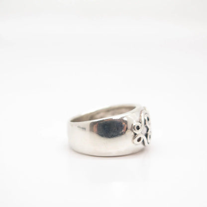 925 Sterling Silver Vintage Swirl Ring Size 6 3/4