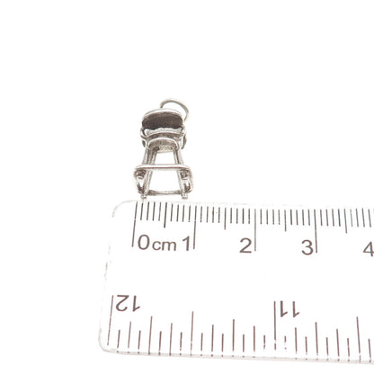 SUNWEST 925 Sterling Silver Vintage Babies High Chair Mini 3D Charm Pendant