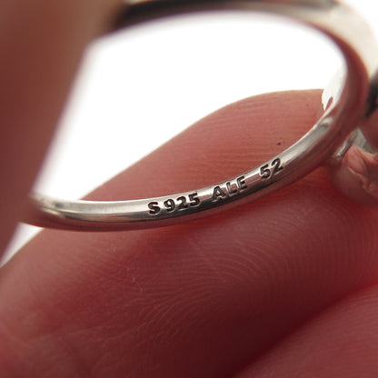 Pandora 925 Sterling Silver Clear Crystal Poetic Droplet Ring Size 6