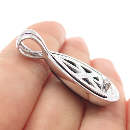 925 Sterling Silver Vintage Real Black Onyx Interchangeable Charm Pendant