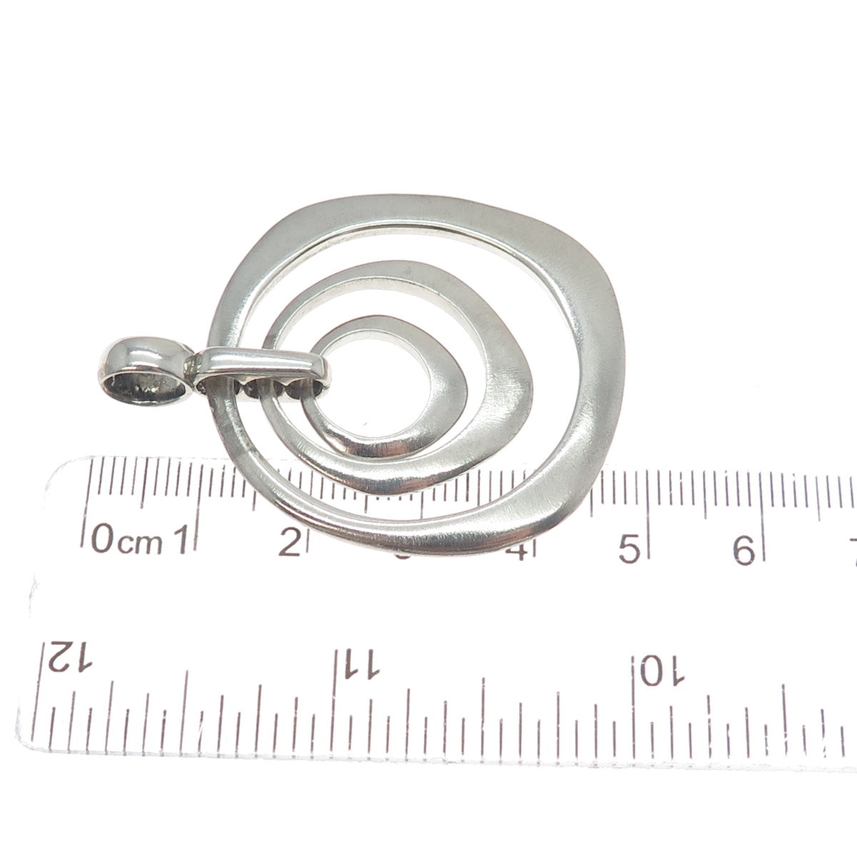 JCM JACMEL MAURITIUS 925 Sterling Silver Vintage Modernist Circle Pendant