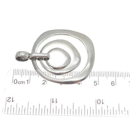 JCM JACMEL MAURITIUS 925 Sterling Silver Vintage Modernist Circle Pendant