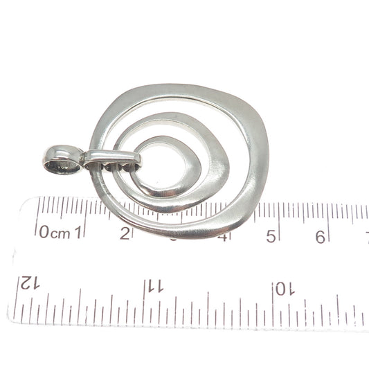 JCM JACMEL MAURITIUS 925 Sterling Silver Vintage Modernist Circle Pendant
