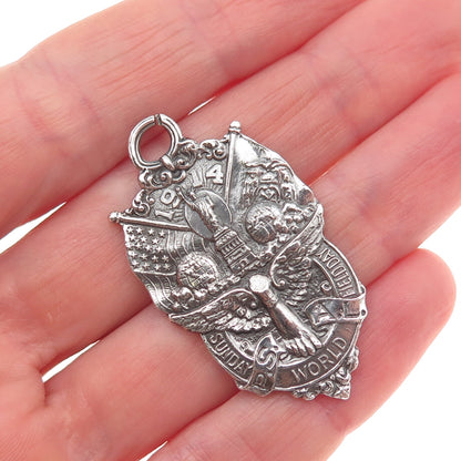 Dieges & Clust 925 Sterling Silver Antique 1914 Sunday World NYC Charm Pendant